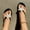 Black, variant on AXXD Black Sandals for Women Summer Flower Flat Bottom Sandals Comfortable Flip Toe