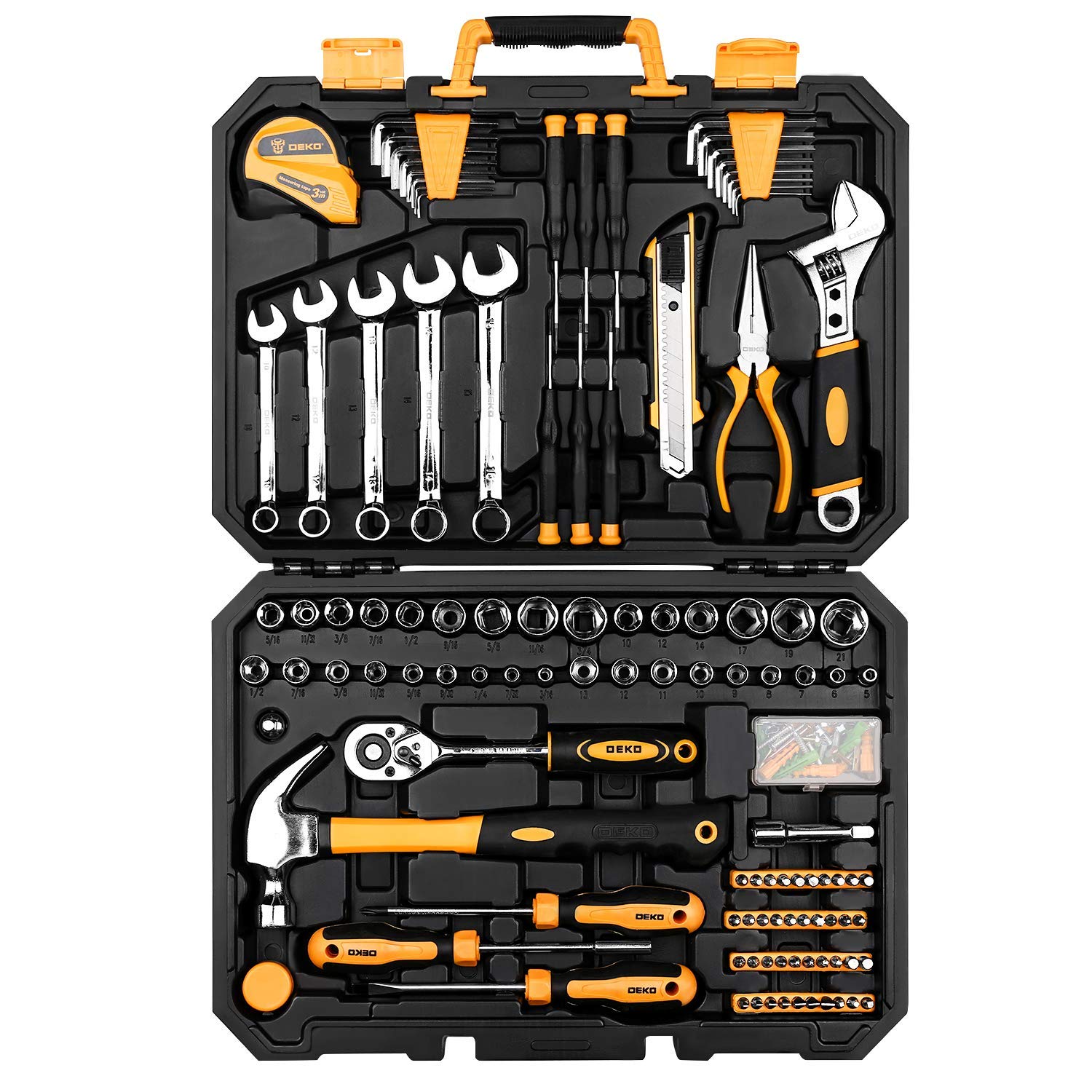 DEKOPRO 158 Piece Tool Set-General Household Hand Tool Kit,Auto Repair Tool Set, with Plastic Toolbox Storage Case - image 2 of 8