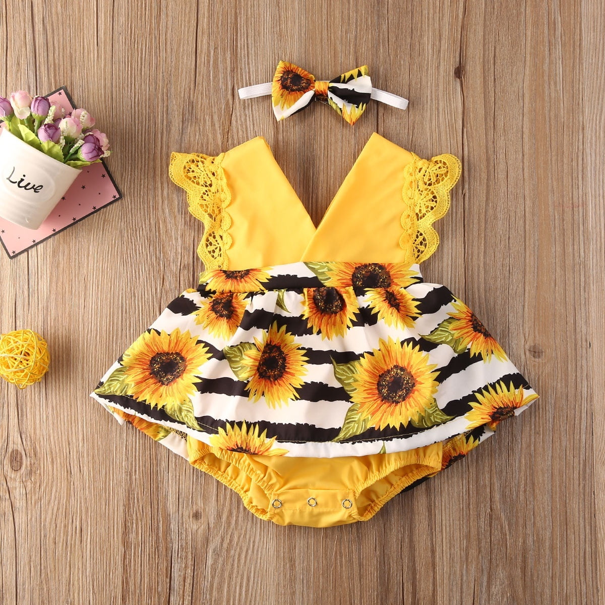 sunflower baby girl dress