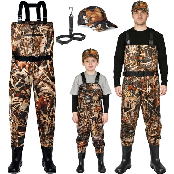 Ghosthorn Waterproof Chest Waders for Kids & Adults: Youth and Men/Women Nylon Wading Pants with Boots for Hunting and Fishing (Including Insulated Options for Adults)