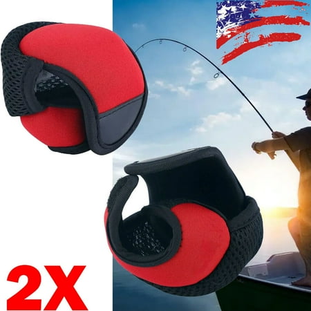 2X Fishing Reel Bag Protective Cover Baitcasting Trolling Pouch Protectors USA