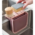 thumbnail image 3 of Organizador de caja multifuncional para fregadero para jabón, lavavajillas, esponja, fregadero de cocina, estante, esponja para jabón, soporte para es Rosado Macarena cesta de drenaje del fregadero de cocina, 3 of 8