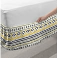 thumbnail image 2 of Retro Bed Skirt, Wavy Stripes Triangles Dots Rhombuses and Squares Pattern in Tribal Geometric Design, Elastic Bedskirt Dust Ruffle Wrap Around for Bedding Decor, 4 Sizes, Multicolor, by Ambesonne, 2 of 2