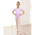 thumbnail image 2 of Stelle Ballet Leotards Bow Back Short Sleeve leotard for Girls/Toddlers/Kids Dancewear,Lavender,5T, 2 of 7