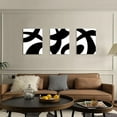 thumbnail image 4 of Black and White Abstract Canvas Wall Art - Set of 3 Modern Mid Century Boho Wall Decor Minimalist Artwork Paintings Pictures for Bedroom Home Office Wall Decoration Poster 12"x16"Framed, 4 of 6