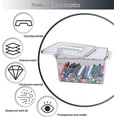 thumbnail image 2 of xianlin-Plastic Storage Bins with Latching Lids, Clear Storage Box with Handle Stackable Storage Containers PET Craft Organizer with Lid for Home, Office or Travel Storage - Transparent-Tawny, 2 of 4
