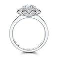 thumbnail image 4 of HeartsAndYou Flower Halo Milgrain Engagement Ring for Women 2ct Round Cut Moissanite 18k White Gold over Silver, 4 of 9