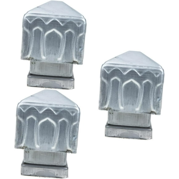 EcoNesxp Square post caps iron silver 3-pack Square post caps 3-pack Square post caps Fence post caps chain link fence accessories patio garden post caps iron silver chain link fence accessories pati