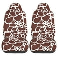 thumbnail image 2 of KAKALAD Cow leather skin brown pattern Universal Car Seat Covers Set Vehicle Front Seats Protector 2 Pcs, 2 of 9