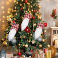 thumbnail image 5 of Paquete de 2 calcetines de Navidad grandes de 17 pulgadas, 3D de peluche de Papá Noel, gnomo sueco, calcetín de Navidad, árbol de Navidad, decoraciones para chimenea (Xmas-2) JAMW Sencillez, 5 of 5