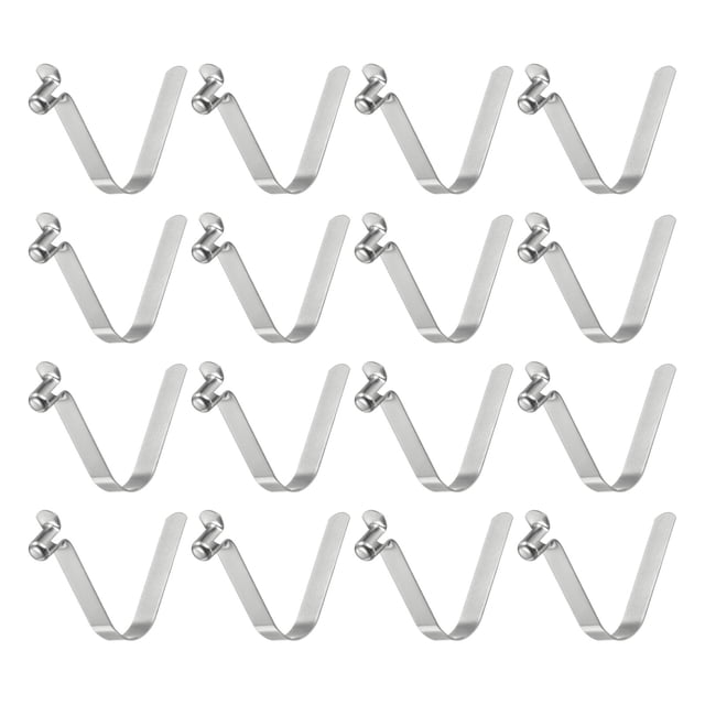 Unique Bargains 16pcs Single Button Kayak Paddle Snap Spring Clip 5.5x8x38mm V-Shaped Hollow Telescopic Locking Tube Clips