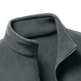 thumbnail image 5 of KeShDi Fleece Jacket Men Men's Solid Color Pocket Zipper Cardigan Long Sleeved Stand Up Collar Wool Jacket Dark Gray M, 5 of 7