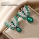 thumbnail image 3 of Juego De Aretes Y Collar Con Colgante De Mariposa, Conjunto De Aretes Y Collar Con Mariposas De Diamantes De Imitación De Doble Capa, Elegante, Verde Brillante Y Blanco Para Bodas, 3 of 7