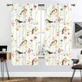 thumbnail image 3 of Animal Window Curtains for Bedroom Watercolor Birds on Tree with Yellow Leaves Rod Pocket Window Curtain for Bedroom or Living Room W63 x L63 Inch, 3 of 5