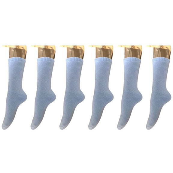 Lian LifeStyle Perfect Fit Women's 6 Pairs Wool Crew Socks For Healthy Feet. Cozy, Cute, and Comfortable LK1602 Size 6-9 (Sky Blue)