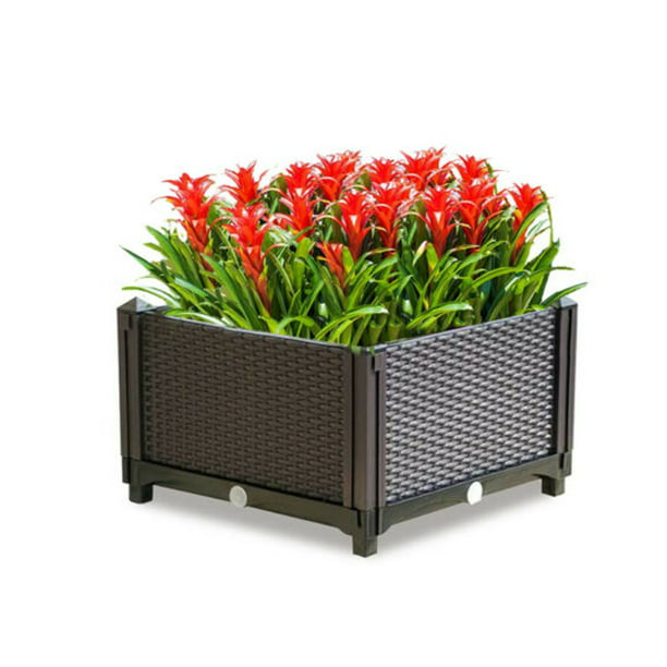 15 Inch Plastic DIY Planter Box，Flower Raised Garden Bed
