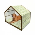 thumbnail image 1 of Fruits Pet House, Cartoon Style Green Stalks Core and Anatomy of an Apple, Outdoor & Indoor Portable Dog Kennel with Pillow and Cover, 5 Sizes, Brown Yellow Green Cream, by Ambesonne, 1 of 4