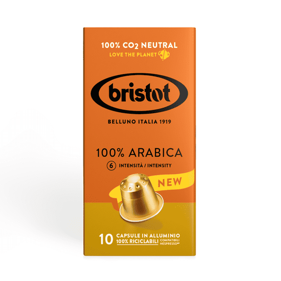 Bristot 100% Arabica Aluminium Capsules Compatible with Original Line Machines - Medium Roast - 100% Recyclable - Pack of 10