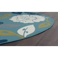 thumbnail image 2 of 8ft Round Water Resistant, Large Indoor Outdoor Rugs for Patios, Front Door Entry, Entryway, Deck, Porch, Balcony | Outside Area Rug for Patio | Aqua, Floral | Size: 7'10'' Round, 2 of 4