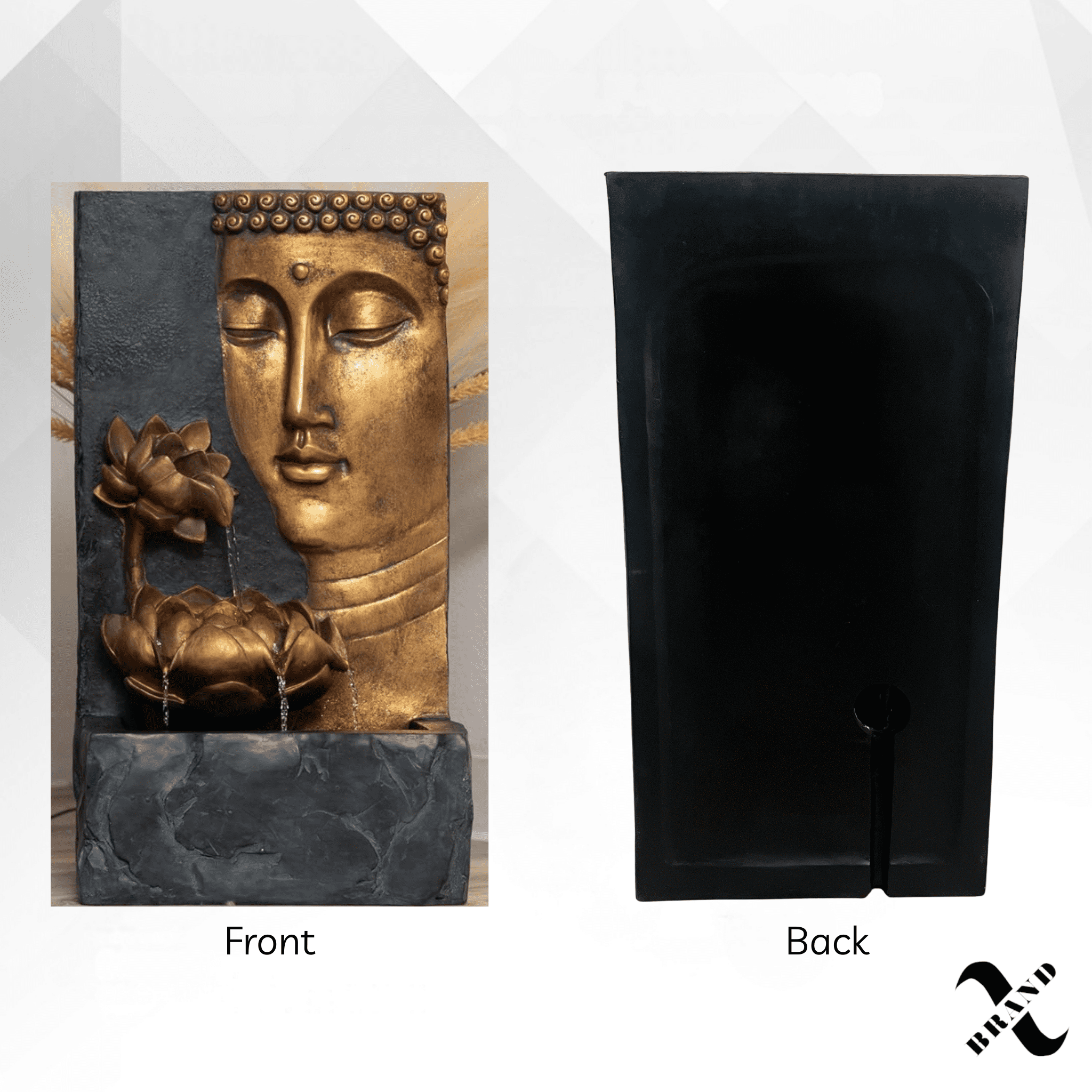 XBrand 30" Buddha Water Fountain Indoor Outdoor w LED Light