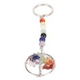 thumbnail image 2 of Fyearfly Llavero del árbol De La Vida, 7 Chakras Curativos De Cristal Sintético, Piedra Caída, Piedras Preciosas Naturales, Llavero De Coche, Llavero Curativo Reiki para Bolso, Mochila, 2 of 5