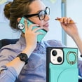 thumbnail image 4 of for iPhone 8 Case with Card Holder and Ring,for iPhone 8 Wallet Case for Women,Ring Stand,Magnetic Closure Phone Cases for for iPhone 7/8/SE 2020/SE 2022(Green), 4 of 13