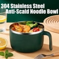 thumbnail image 3 of 304 Stainless Steel Multi-Purpose Anti-Scald Large-Capacity Instant Noodle Bowl, Durable Insulated Meal Container, 1200ml Double-Layer Anti-Scald Insulated Noodle Bowl with Lids for Office Lunch (#G), 3 of 8