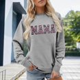 thumbnail image 2 of Arlun Mama Sweatshirt for Women Floral Letter Printed Mom Essentials Crewneck Sweatshirt Stylish Graphic Soft Comfort Long Sleeve Casual Tops Gifts for Mother Grey XL, 2 of 4