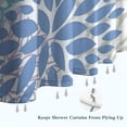 thumbnail image 6 of Blue Floral Leaf Pattern Shower Curtain 84"x72" ,Bathroom Decorative Shower Curtains Set with 12 Hooks,Modern Waterproof Washable Shower Curtain, 6 of 6