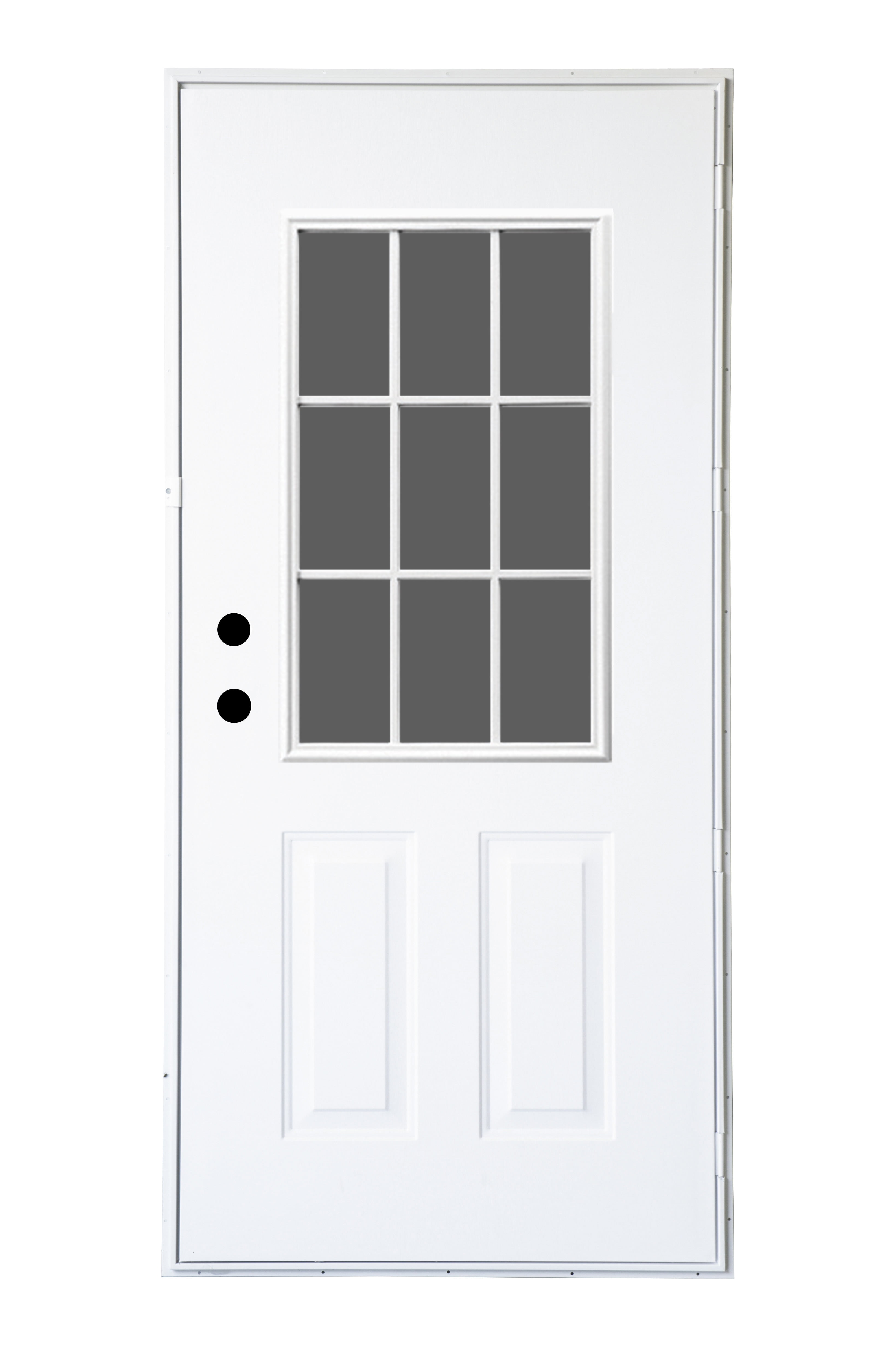 5500 Series Residential Outswing Steel Entry Door, 9-Lite Window; RH ...
