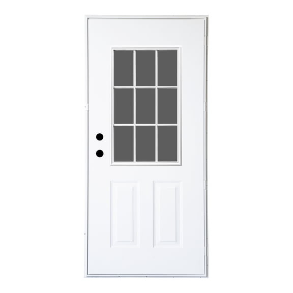 5500 Series Residential Outswing Steel Entry Door, 9-Lite Window; LH (32" x 76")