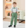 thumbnail image 3 of SANMIO Toddler Baby Boy Clothes Suit Gentleman Wedding Outfits, Formal Dress Shirt with Bowtie + Suspender Pants 1-5 Years, 3 of 6