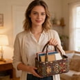 thumbnail image 4 of XINGAG Boho Storage Basket, Fabric Storage Organizer with Handles, Decorative Storage Bin, Collapsible Organizer for Toys, Clothes and Books, Decorative Basket for Nursery, Bedroom and Closet, 4 of 6