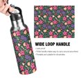 thumbnail image 4 of Yayeee 33oz Insulated Water Bottle Double Wall Stainless Steel with Flip Straw Lid, Pink Rose Floral Pattern, 4 of 7