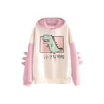 thumbnail image 1 of Fortune Women Dinosaur Print Hoodie Long Sleeve Drawstring Hooded Sweatshirts Tops, 1 of 6