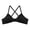 Black-L, variant on Wirefree Yoga Bra Moisture Wicking Ribbed Cotton Crosses Back Strap Bralette Underwear For Women’s Active