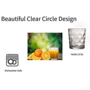 Palais Glassware Cercle Collection; High Quality Clear Glass Set with Circle Design (Set of 4 - 13 Oz DOF, Clear)