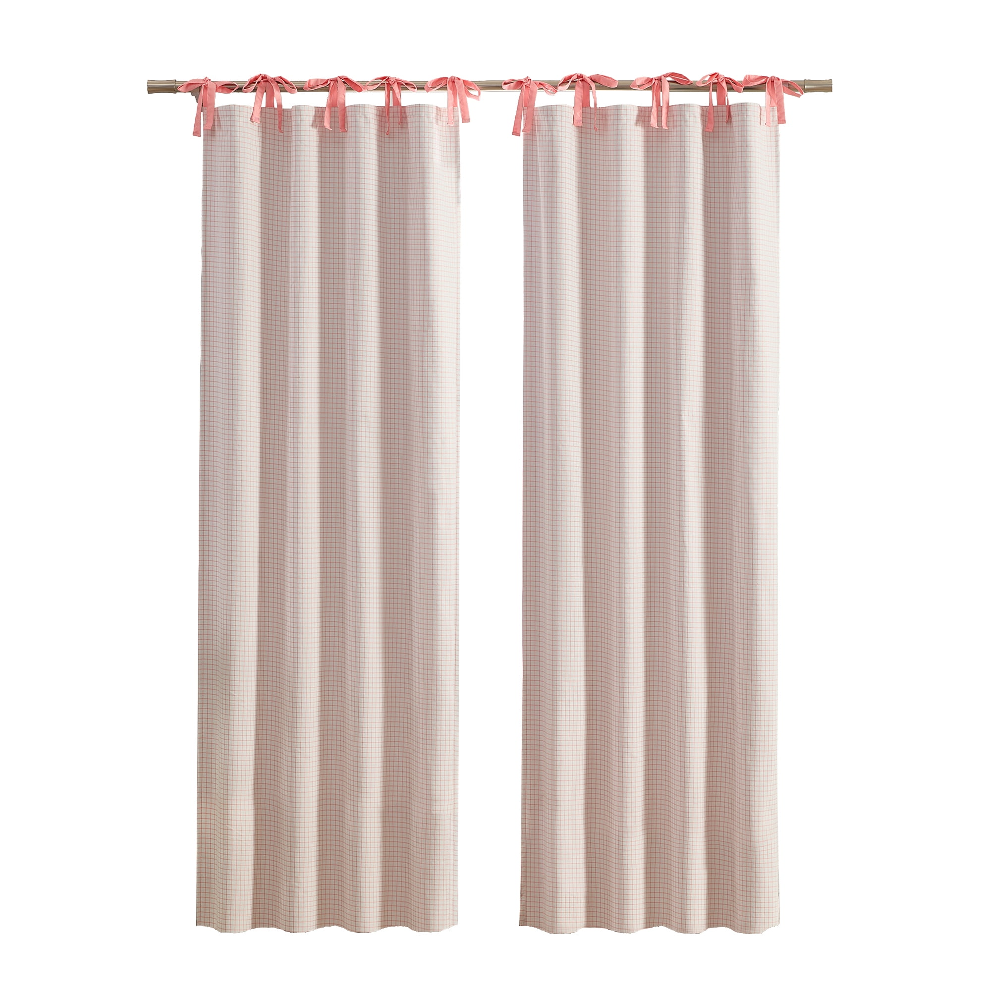 Ecologee Jill 100% Blackout Tie Top Single Indoor Curtain Panel, Coral, 38" W x 84" L