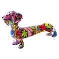 thumbnail image 2 of Estatua de perro salchicha Sunnimix Arte de graffiti multicolor 43x11x22.5cm, 2 of 7