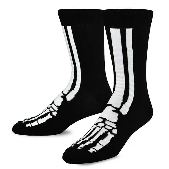 TeeHee Novelty Halloween Skeleton Fun Socks (10-13, Crew)