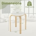 thumbnail image 3 of Songqin Stackable Bentwood Stools Set of 4, 18-Inch Height Backless Counter Chairs with Round Top, Anti-Slip Felt Pad, Portable School Stool for Dining Room, Kitchen, Classroom (Natural+White), 3 of 18