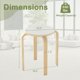 thumbnail image 3 of Songqin Stackable Bentwood Stools Set of 4, 18-Inch Height Backless Counter Chairs with Round Top, Anti-Slip Felt Pad, Portable School Stool for Dining Room, Kitchen, Classroom (Natural+White), 3 of 18