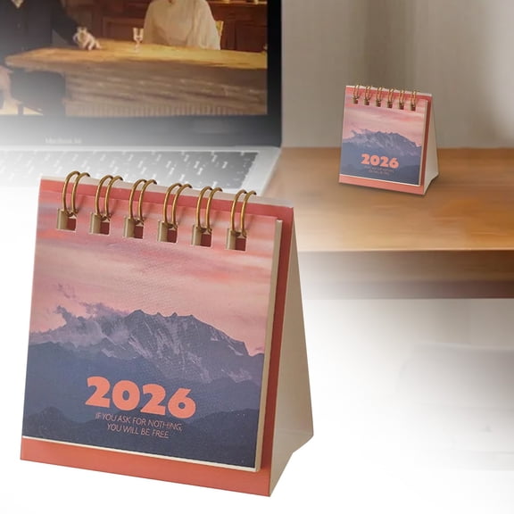 Mini Calendar 2026, Mini Desk Calendar 2026, Small Desk Calendars Tiny Standing Pocket Flip Calendars, Portable Small Daily Schedule Planner for School Home and Office Supplies