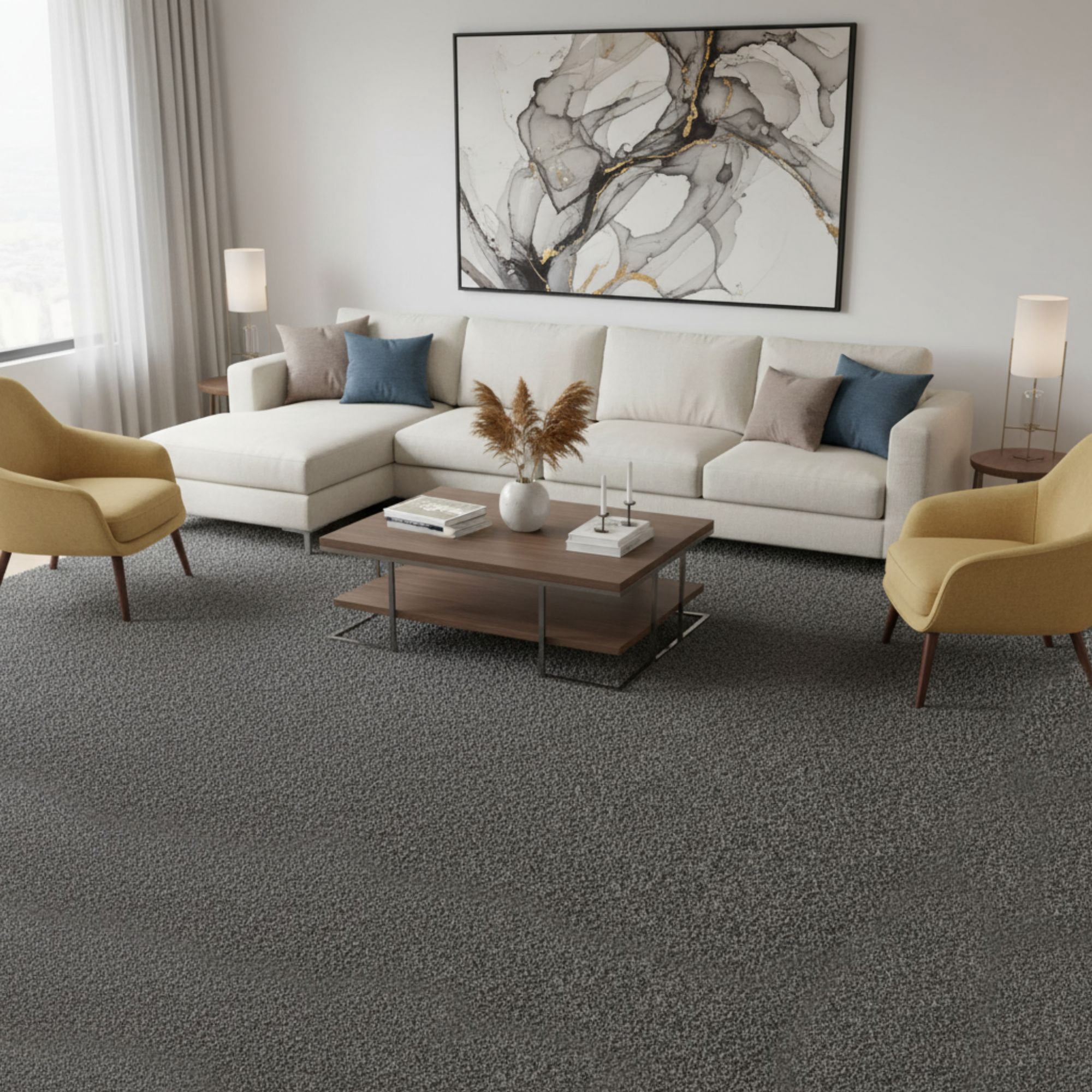 Ottomanson Shag Area Rug 5' x 7'10" – Soft Plush Non-Slip Carpet for Living Room, Bedroom, Nursery, Gray