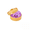 Purple, variant on Gold Glitter Dumpling Squishy Toy with Steamer Basket, 3.35 Inches, for Kids and Adults, Squeeze Toy