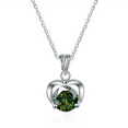 thumbnail image 5 of Heart Pendant Necklaces for Women, 1CT Moissanite Diamond Necklace, D Color VVS1 Blue Green Pink Moissanite Necklaces,925 Sterling Silver Heart Jewelry Gifts with Certificate, 5 of 9