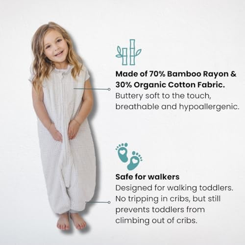 Tealbee Dreamsuit - Bamboo Sleep Sack with Legs - (0.8 Tog) Dash 12m-2t