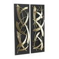 thumbnail image 6 of DecMode Contemporary Rectangular Abstract Wall Décor, Set of 2 12"W x 36"H with Shiny Gold Curved Metal Accent, 6 of 12