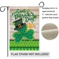 thumbnail image 3 of Saint Patricks Day House Flag 28 x 40 Inch Lucky Shamrock Clovers Green Hat Decorative Double Sided Burlap Flag for Farmhouse Yard Outdoor Holiday Decor, 3 of 5