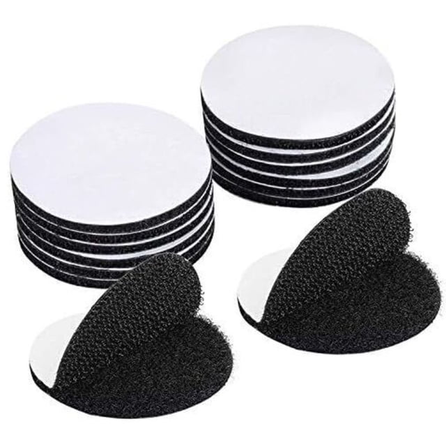 15-Piece Black Double-Sided Adhesive Stickers, Extra Strong Self-Adhesive Tape, Round (5 x 5cm)